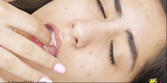sexy girl slowly travels over perfect body in 4k closeup