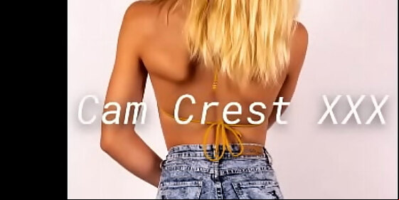 swimsuit model takes off her crocheted bikini top and exposes her small tits