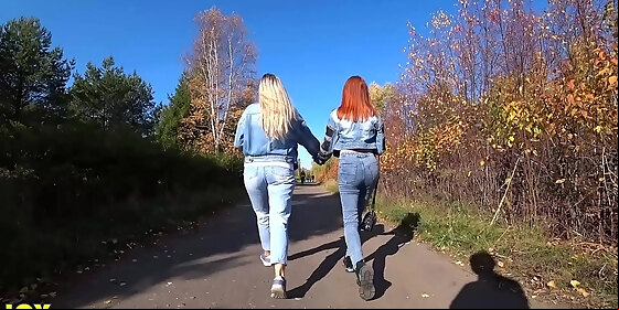 remote vibrators inside two hot girls sfw public fun part 1