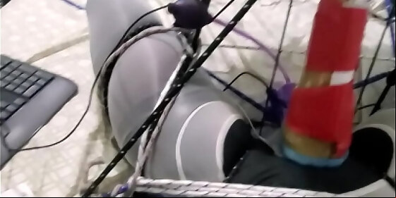 drelectrode tied to bed fucked by machine in nylon pantyhose stockings